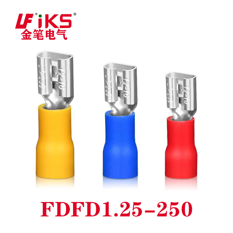 厂家FDD2-250 母预绝缘端头汽车插件6.3插簧250插片