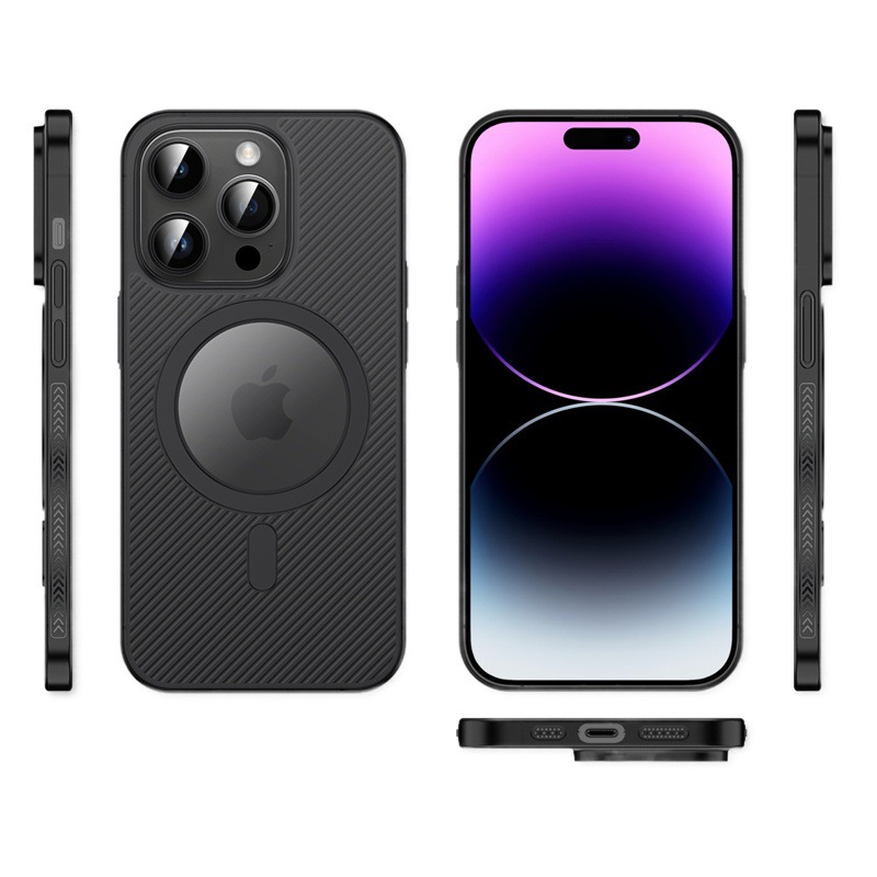 Funda magnética para teléfono con diseño de ondas diagonales y rayas, compatible con iPhone 13, 14, 15, 16, 17 Pro Max, de fábrica original.