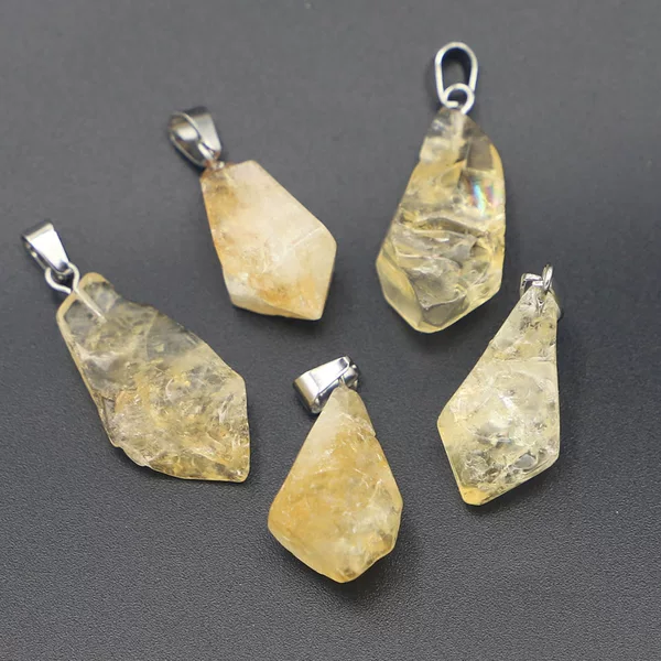Aliexpress Amazon Cross-Border Hot-Selling Natural Stone Citrine Irregular Pendant Wholesale DIY Jewelry Accessories