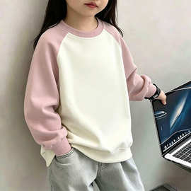 纯色卫衣儿童春秋款长袖童装基础款幼儿园服厂家现货印制图案logo