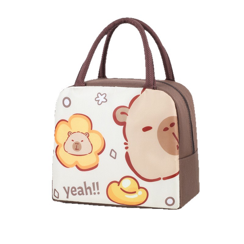 Bonita bolsa de almuerzo de dibujos animados portátil con bolsa de almuerzo bolsa de aislamiento térmico para el trabajo y la escuela bolsa de almuerzo bolsa de viaje lindo divertido