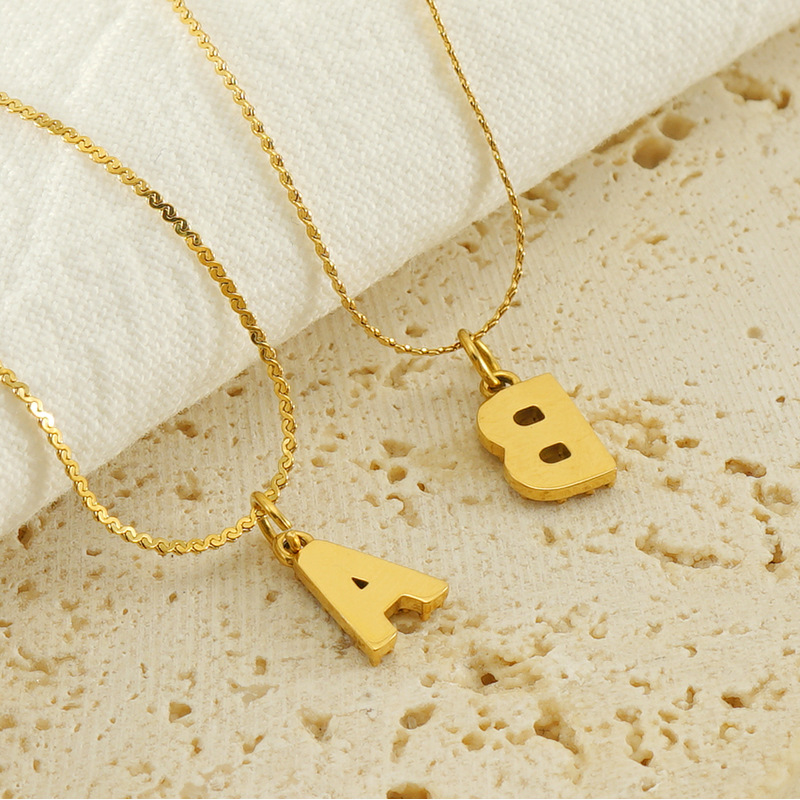 Transfronterizo europeo y americano estilo de moda todo fósforo de acero inoxidable carta Collar chapado en oro diamante incrustado estilo simple tira de cadena delgada s para las mujeres