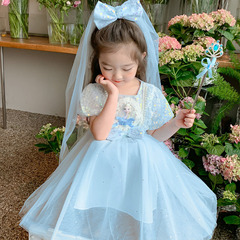 女童公主裙2024新款夏裝洋氣女寶寶洛麗塔網紗裙子夏季兒童連衣裙