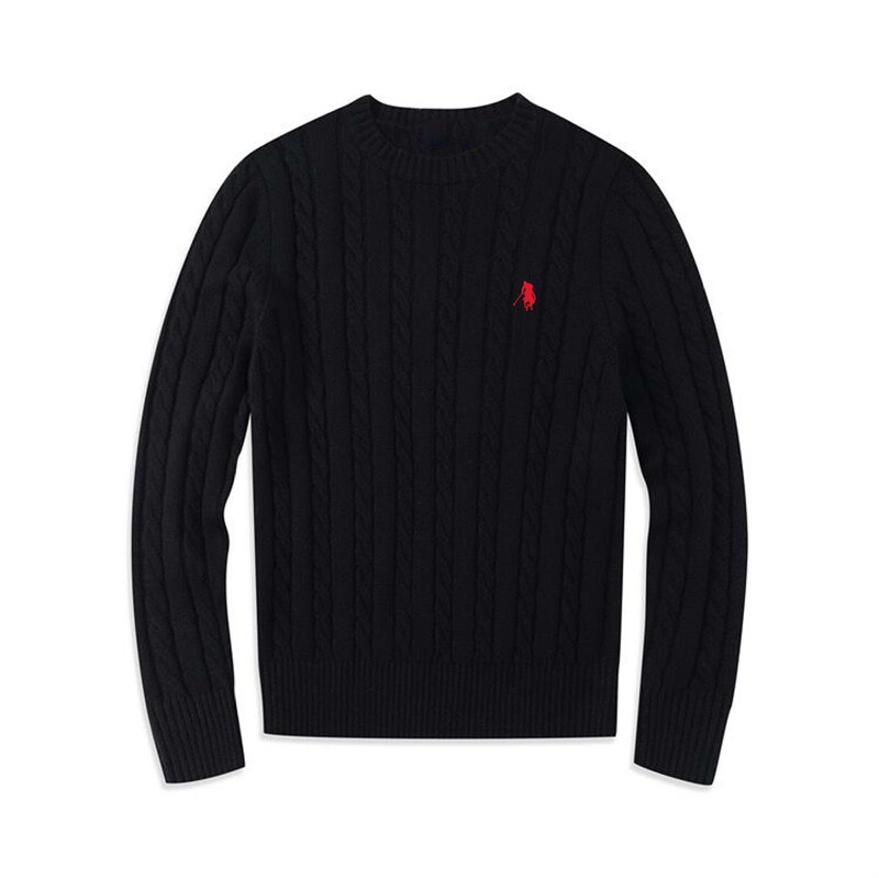 Autumn and Winter Polo Couple Long-Sleeved Round Neck Knitwear Wool Twist Knitwear Warm Thickeneded Knitwear