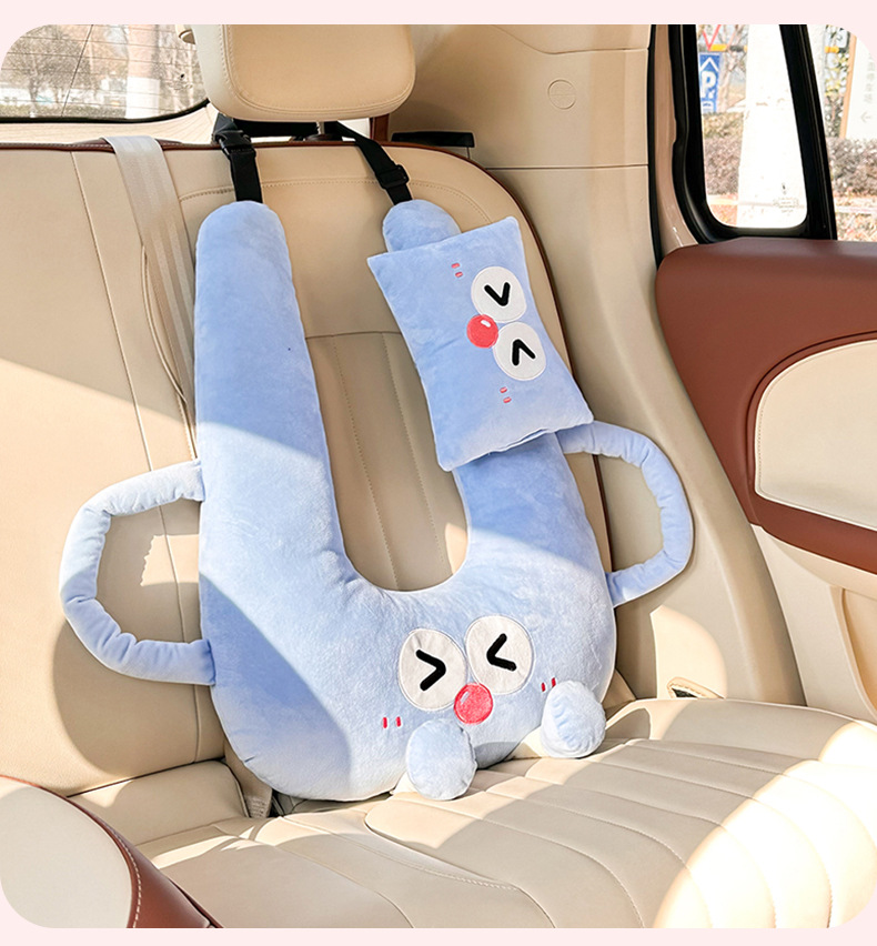 Children's Car Headrest Neck Pillow Cartoon Car Sleeping Artifact Neck Pillow Double-sided Available Car Sleeping Pillow