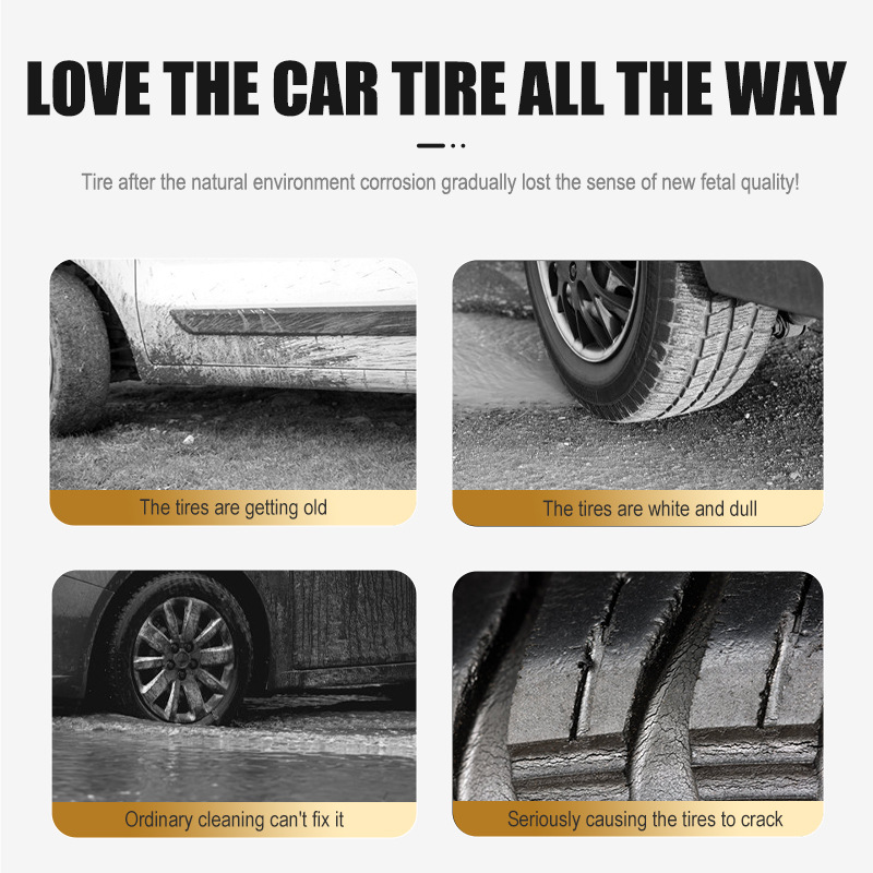 Guangzhou Nuojie Auto Tire Care Cream Abrillantador Ennegrecimiento y brillo Descontaminación Reformado Crema de recubrimiento de neumáticos antienvejecimiento image 4