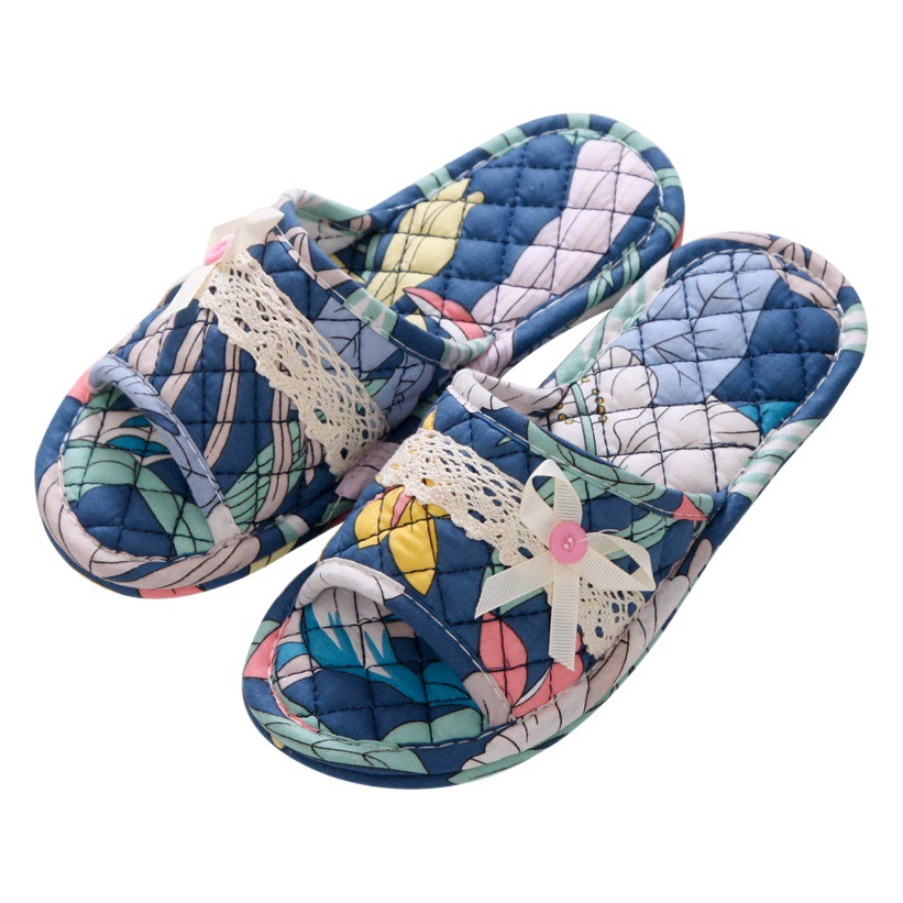 Внешняя торговля тканевые деревянные полы тканевые тапочки с мягкой подошвой для пар, домашние мужские и женские летние домашние весенне-осенние зимние бесшумные домашние туфли