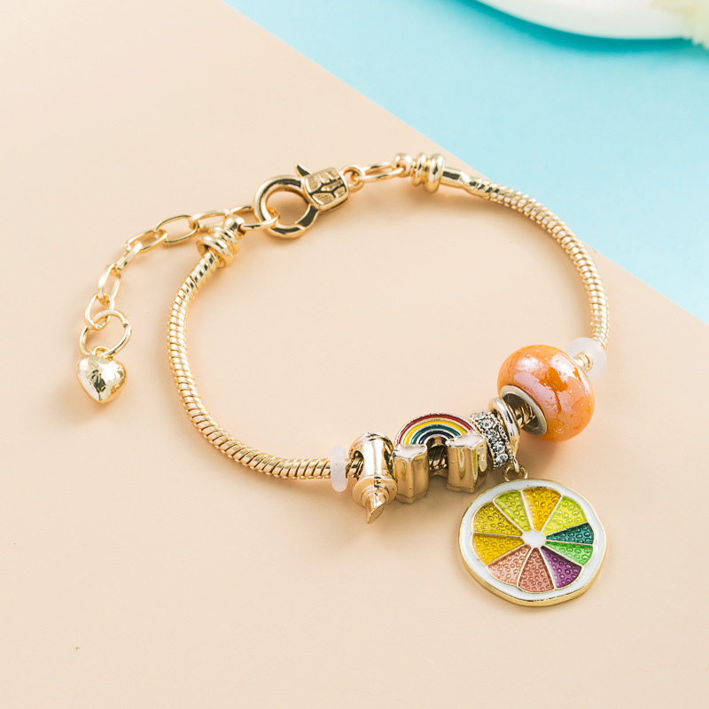 Fashion creative lemon rainbow alloy bracelet