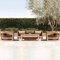 户外柚木沙发庭院花园实木沙发做旧外摆休闲椅Outdoor teak sofa