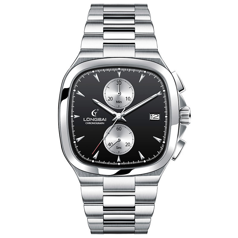 Swiss genuine goods watch men's high-grade quartz watch non-mechanical watch trendy waterproof stainless steel with men's watch wholesale