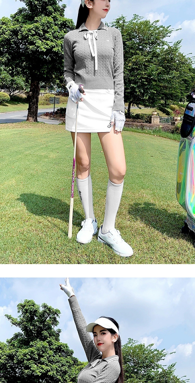 Áo len golf nữ mềm ấm ôm hông, tay dài cổ lọ, họa tiết bướm streamer — YF767 [Dụng cụ truyền phát bướm/Ấm áp/Kẻ sọc mềm] Áo len màu hồng Sakura chi tiết 5
