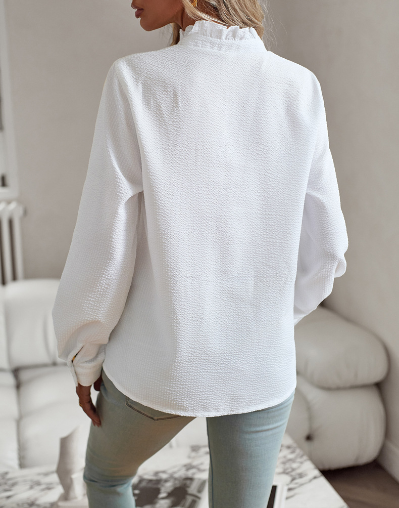 Women's Blouse Long Sleeve Blouses Casual Solid Color display picture 5