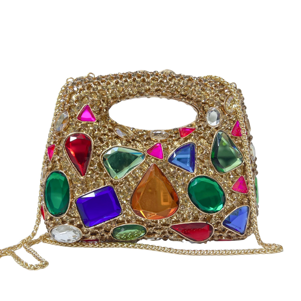 Estrictamente elegido Stone clutch bag nuevo tipo de bolso de diamantes de vidrio bolso de mano de cena bolso de mujer