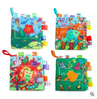 Baby cloth book colour animal label Cloth book Suction three-dimensional Children's books