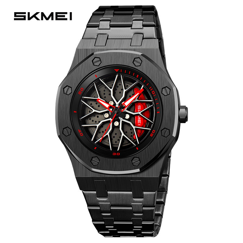 Momento 2359 reloj de hombre con ruedas personalizadas, reloj de cuarzo luminoso impermeable, rotación de caja masculina de comercio exterior transfronterizo