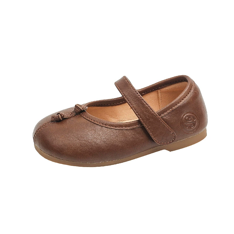 Demi-season children's shoes for leather shoes, footwear English style for princess, trend of season, soft sole, British style