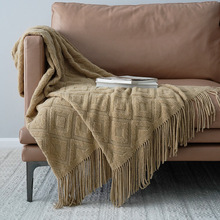 2021新款提花针织床尾巾盖毯沙发毯美式风格工厂代发现货秋冬毛毯