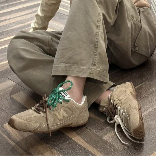 Co-brand ~ Amiu Leather Retro German Training Shoes Women's 2025 Summer New All-match Breathable Forrest Gump Shoes Sports Shoes