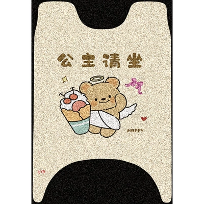 Electric vehicle foot mat: Cute Cartoon Foot Mats, Waterproof - princess-please-sit