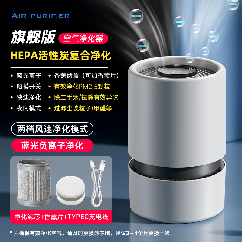USBデスクトップ空気清浄機 家庭用ギフト 小型室内用副流煙除去 PM2.5対応 跨境メーカー卸売|undefined