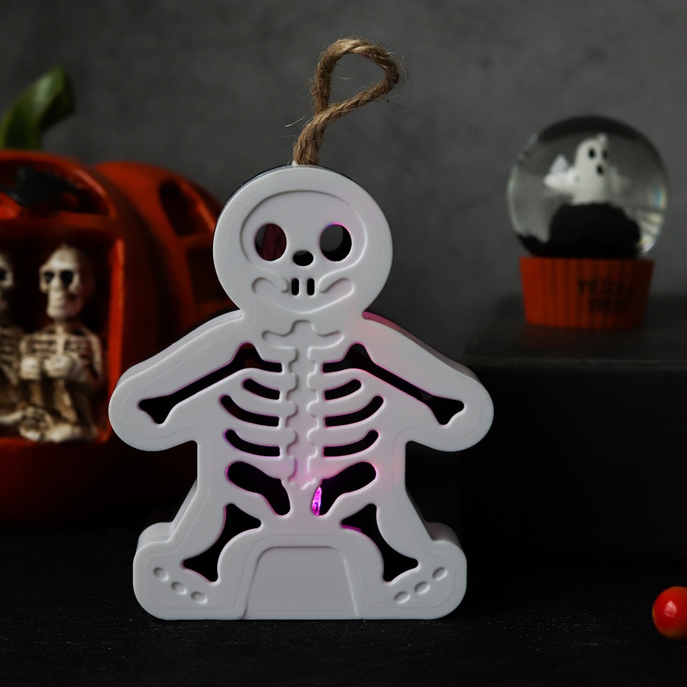 Halloween lámpara de calabaza portátil fiesta decoración prop lámpara esqueleto lámpara LED vela electrónica colgante lámpara fantasma