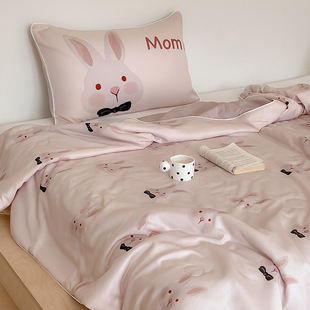 Summer Girly Heart Cute Momo Rabbit Tencel Summer Cool Quilt Kidsren's Cool Ice Silk Air-Conditioned Quilt