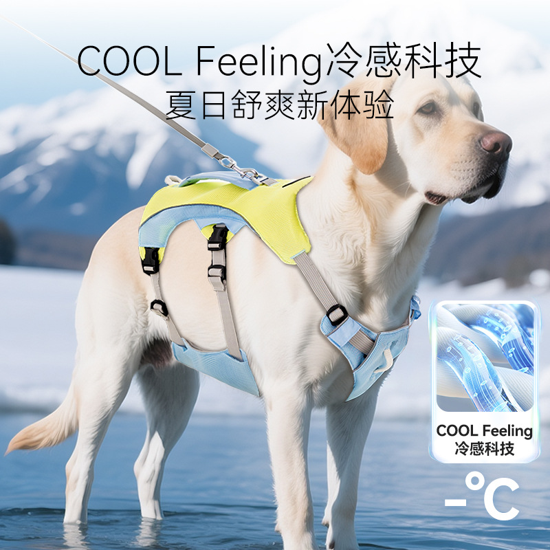 Perro hippie de primavera y verano coolfeeling fresco y transpirable cinturón de pecho de perro grande fuera a prueba de explosiones, mascotas paseando al perro
