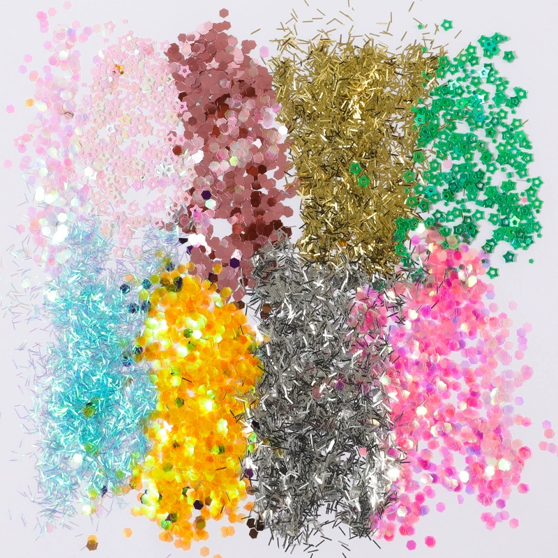 Nail sequins for contouring, nail decoration, 12 colors, gradient