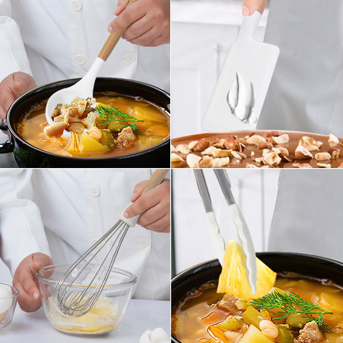 Silicone spatula and spoon 11-piece set non-stick silicone spatula food grade silicone spatula silicone kitchenware set wholesale