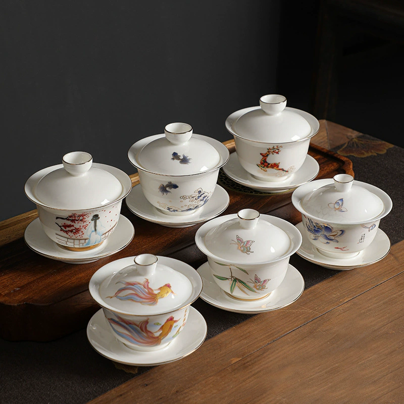 Chinese white tea, big tea set, ceramic tea cup