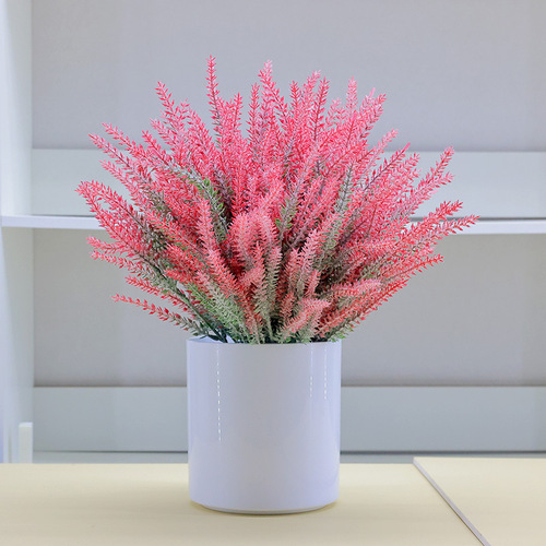 Simulated Lavender, Plush-Textured Country-Style Decorative Flower Bunches, Wedding Eternal Flowers: Wheat Ears & Lavender Silk Floral Arrangements