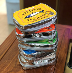 Large capacity cute sardine canned storage bag cosmetic bag creative cat fish canned cosmetic bag