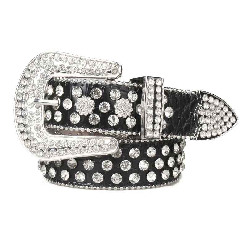 Women's Belt Pin Buckle Rhinestone Lengt...