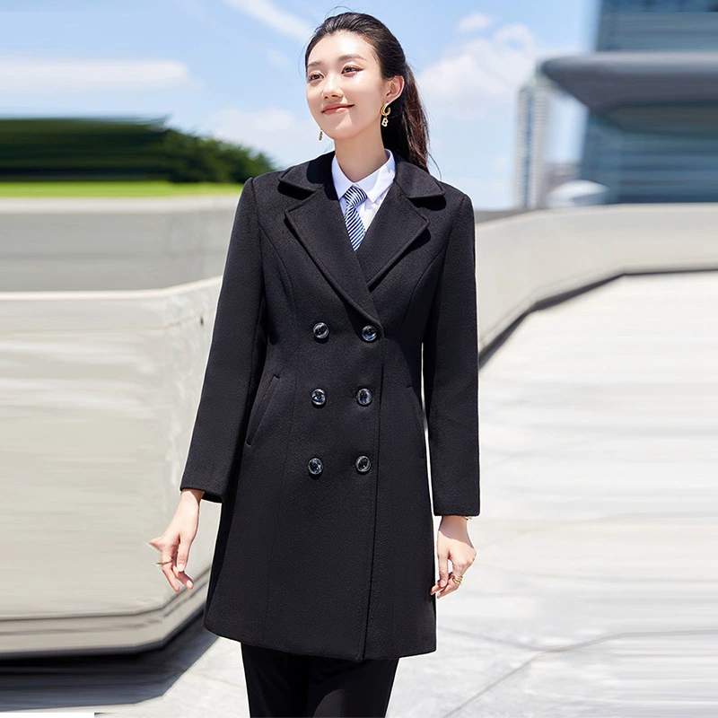 Профессиональное шерстяное пальто Женское зимнее утолщенное шерстяное пальто Стойка регистрации отеля Ювелирный магазин Отдел продаж Рабочая одежда