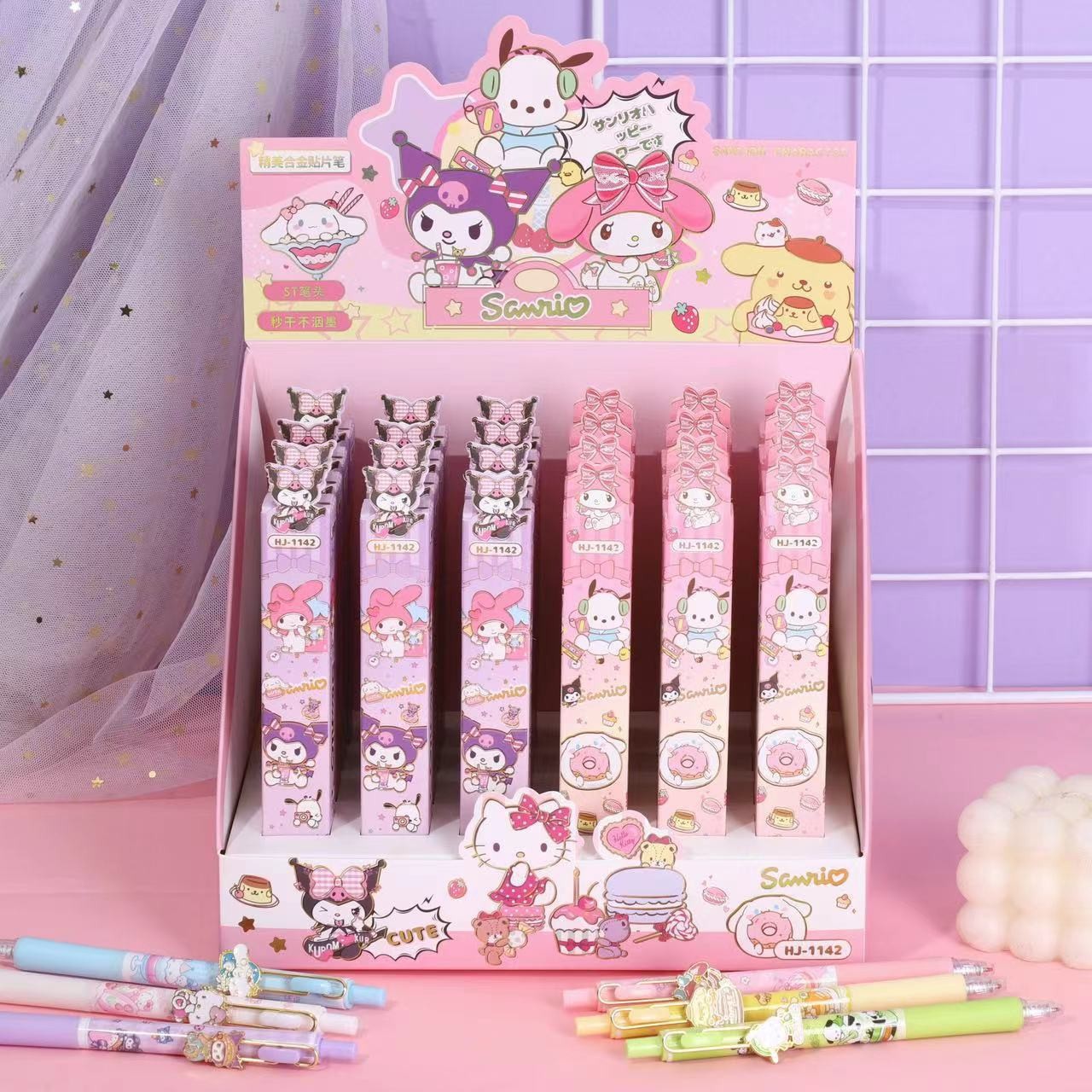 HJ-1142 산리오 패치 블라인드 박스 펜 [24개 구매시 1박스 발송]