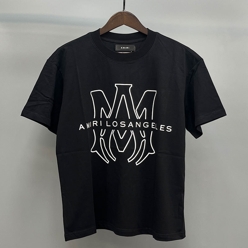 Amiriアメリカ潮牌高街男女カップル同項ゆるい半袖tシャツ夏薄い丸襟半袖|undefined