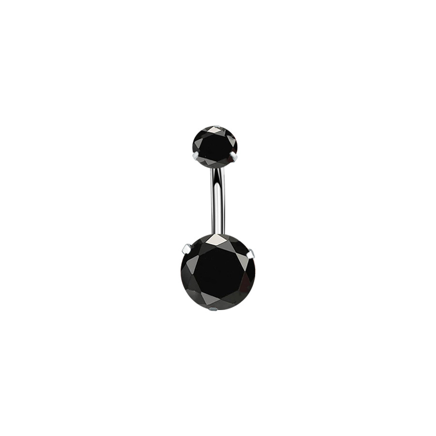 Piercing ombelico in acciaio inossidabile 316l con zircone_voghion.com