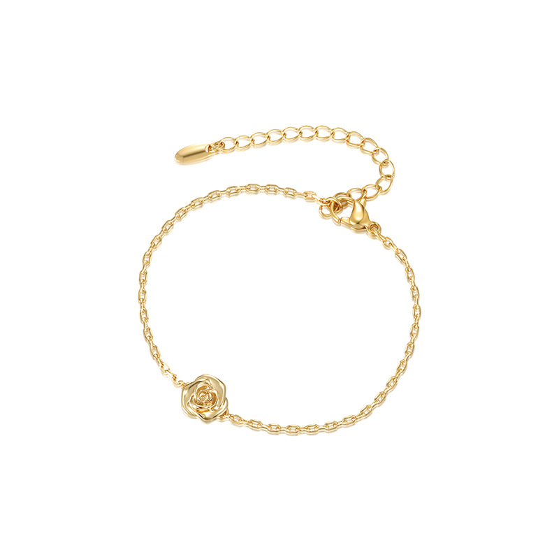 Xuping ligero de moda de lujo aleación de cobre chapado 24k rosa pulsera simple inswind alta sensación de joyería al por mayor mujeres