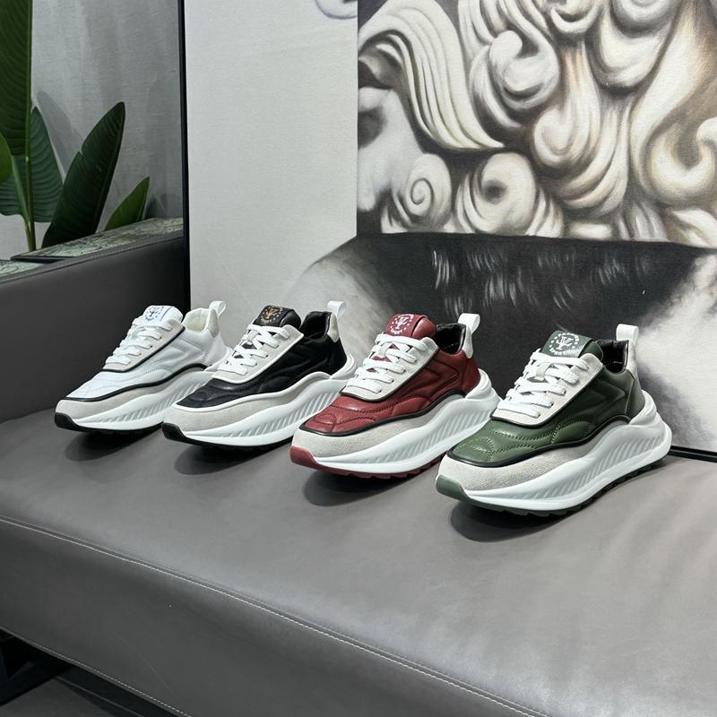 Baskets homme décontractées en cuir blanc style mode polyvalent_voghion.com