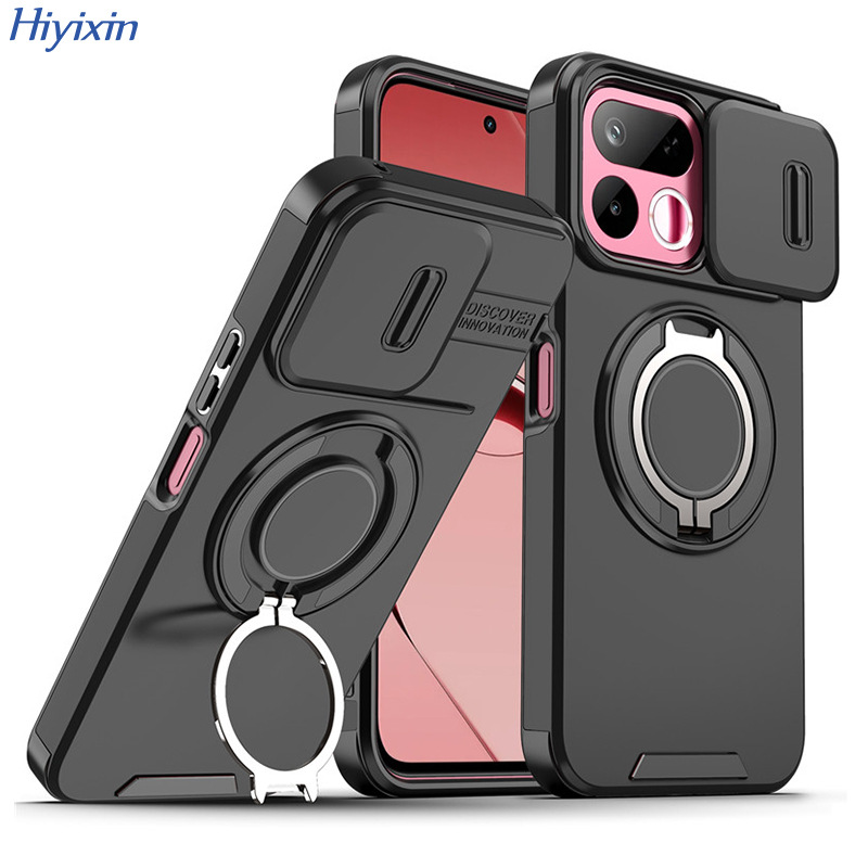 Cross-Border Applicable Oppo A6 Pro Sliding Window Phone Case Realme16 Anti-Drop Stand Ring Protective Cover