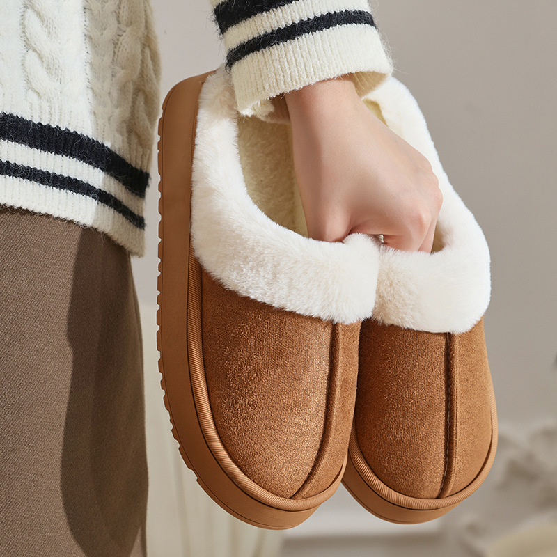 Zapatillas de peluche nuevas zapatillas de algodón de invierno anti-deslizante de invierno para mujeres y hombres. image 23