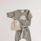 ins New Baby Suit Spring and Autumn European and American Men's Baby Fashion Sun Rainbow Letter Long Sleeve Sweat Trousers