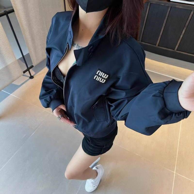 mi u束腰双面穿夹克外套撞色格子女25早秋7月新品显瘦立领夹克|undefined