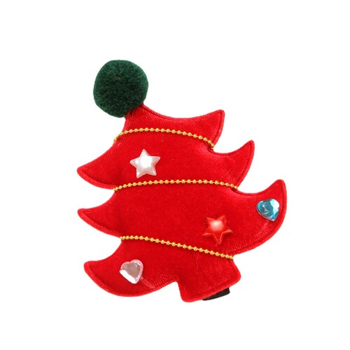 Factory direct selling velvet tree Christmas hairpin girls cute plush hairpin children's gift wholesale