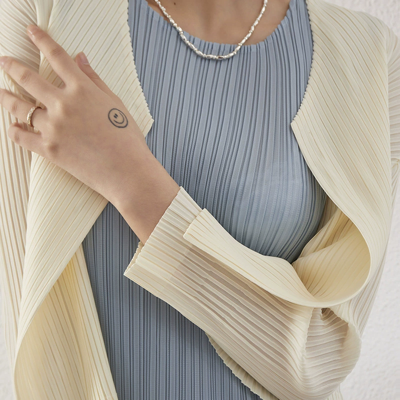 Miyake плиссированный весенне-осенний классический маленький топ с длинными рукавами, кардиган, короткая куртка, женская повседневная рубашка с кондиционером, 2025 г.