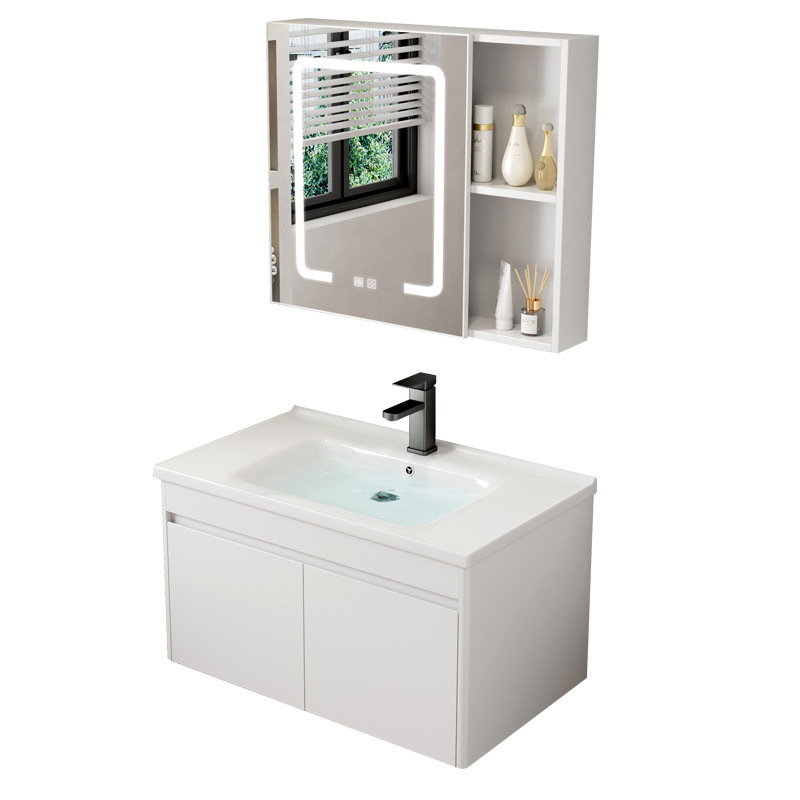 gabinete de lavabo de baño de hotel combinación de gabinete de baño de casa pequeña una parte cerámica tipo pared lavabo lavabo