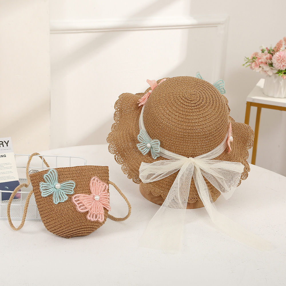 Girl's Cartoon Style Cute Flower Straw Hat display picture 2