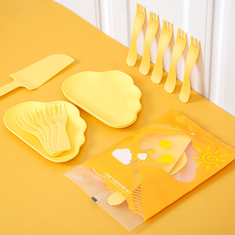 Disposable dinner plate, set, tableware, evening dress, three in one