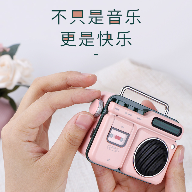 PURIDEA MOCA 예술적 레트로 라디오 미니 휴대용 워크맨 무선 블루투스 스피커