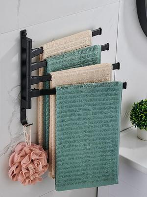 Towel rack Punch holes pylons fold activity rotate Space aluminum TOILET Shower Room towel bar Shelf Double pole